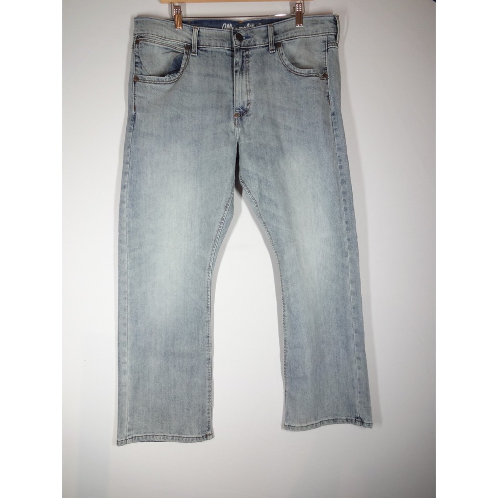 Wrangler Retro Straight Leg Jeans 36x30 Light Blue Denim Classic Workwear
